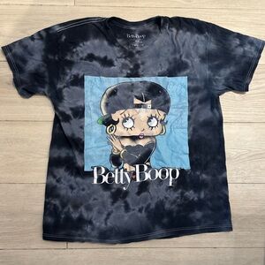 Vintage Betty Boop‎ blue/gray Tie-Dye Tee Size Medium